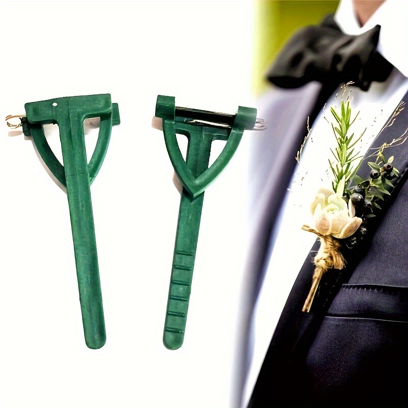 

10/20pcs Botanical Flower Brooch For Men, T-shape Triangle Fixing Clip For Men, Wedding Jewelry Supplies Accessories