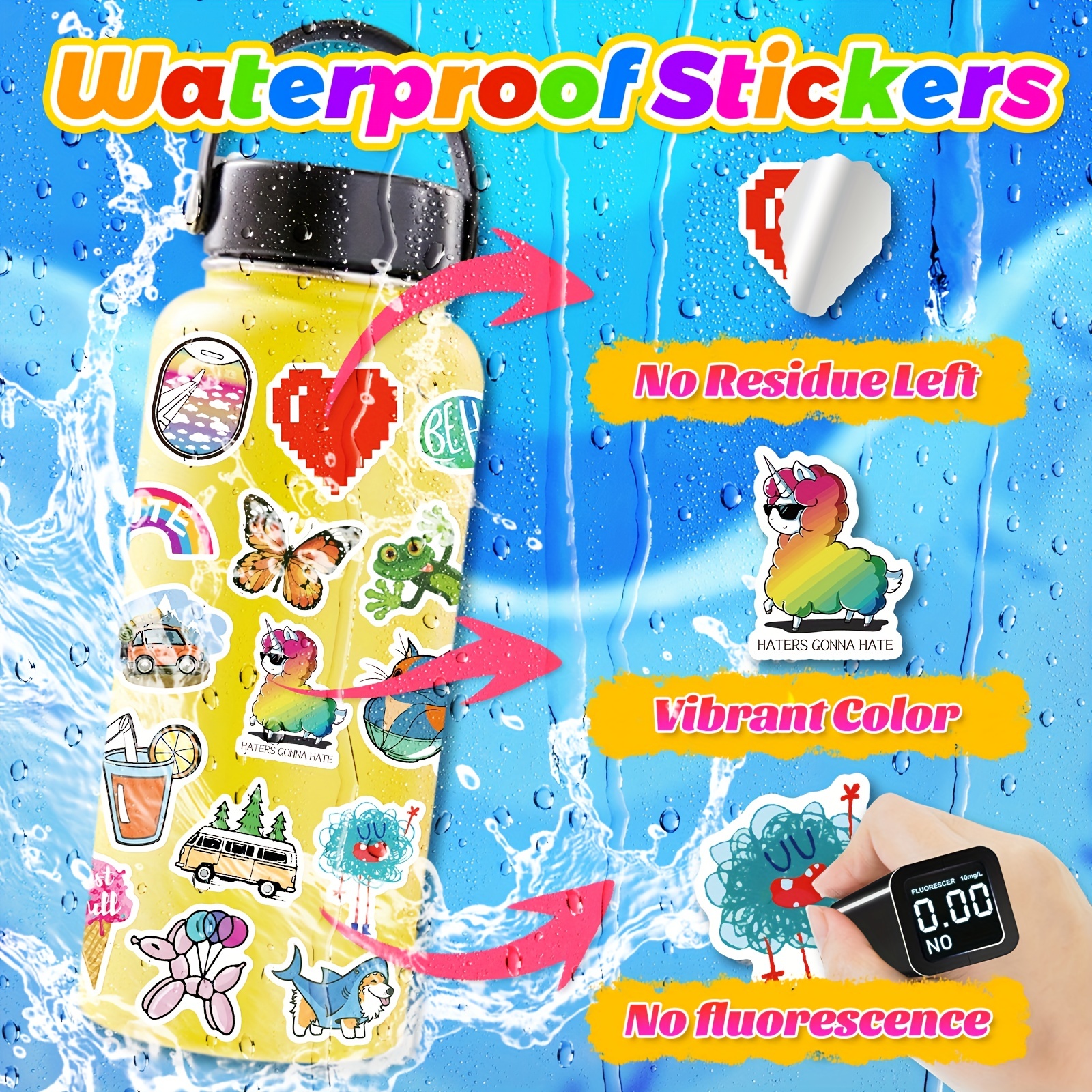 Cartoon Colorful Daily Doodle Stickers For Car Mobile Phone - Temu