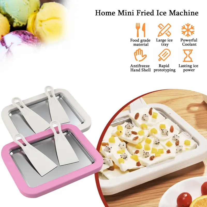 Food Grade Stainless Steel Yogurt Ice Cream Maker With 2 Spatulas - Easy  Homemade Rolled Ice Cream, Frozen Yogurt, And Sorbet - Kitchen Accessories  - Temu