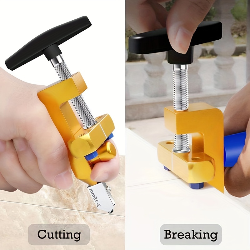 Wheel Glass Cutter,Professional Grade Glass Cutter Tool, Craft Cutting Kit  With Wooden Handle,for Glass Bottles,Mirrors,Window Panes,Ceramic Tile