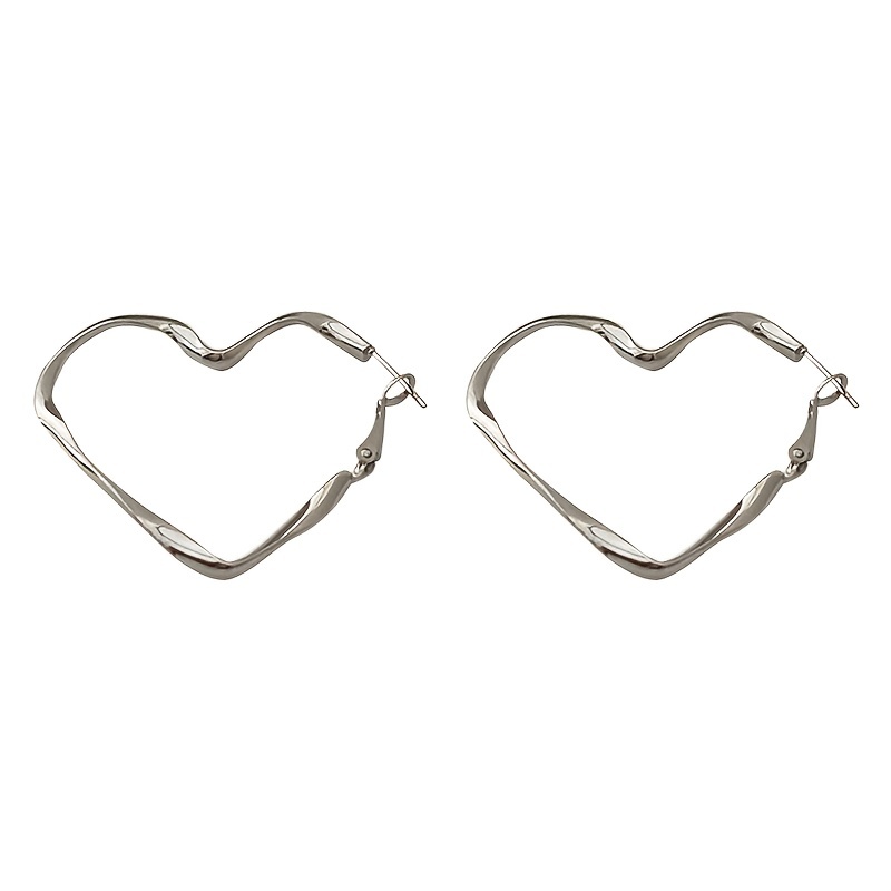 Sleek Big Heart Hoop Earrings