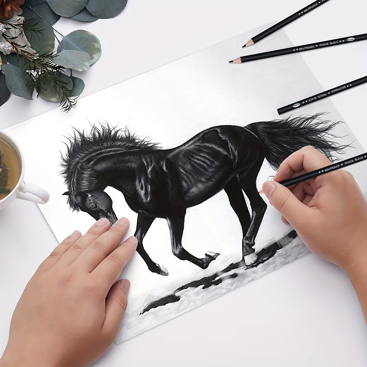 Black Charcoal Pencils For Sketching Professional High - Temu