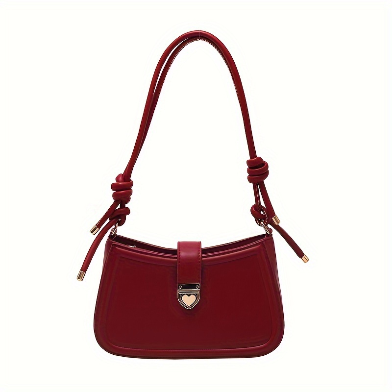 Retro Love Lock Crossbody Bag, Solid Color Shoulder Bag, Simple Handbag &  Purse For Women - Temu