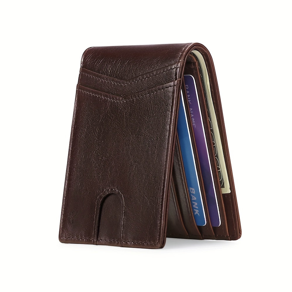 1pc Mens Slim Wallet Money Clip Wallet Slim Front Pocket Rfid Blocking  Credit Card Holder Minimalist Mini Bifold - Bags & Luggage - Temu