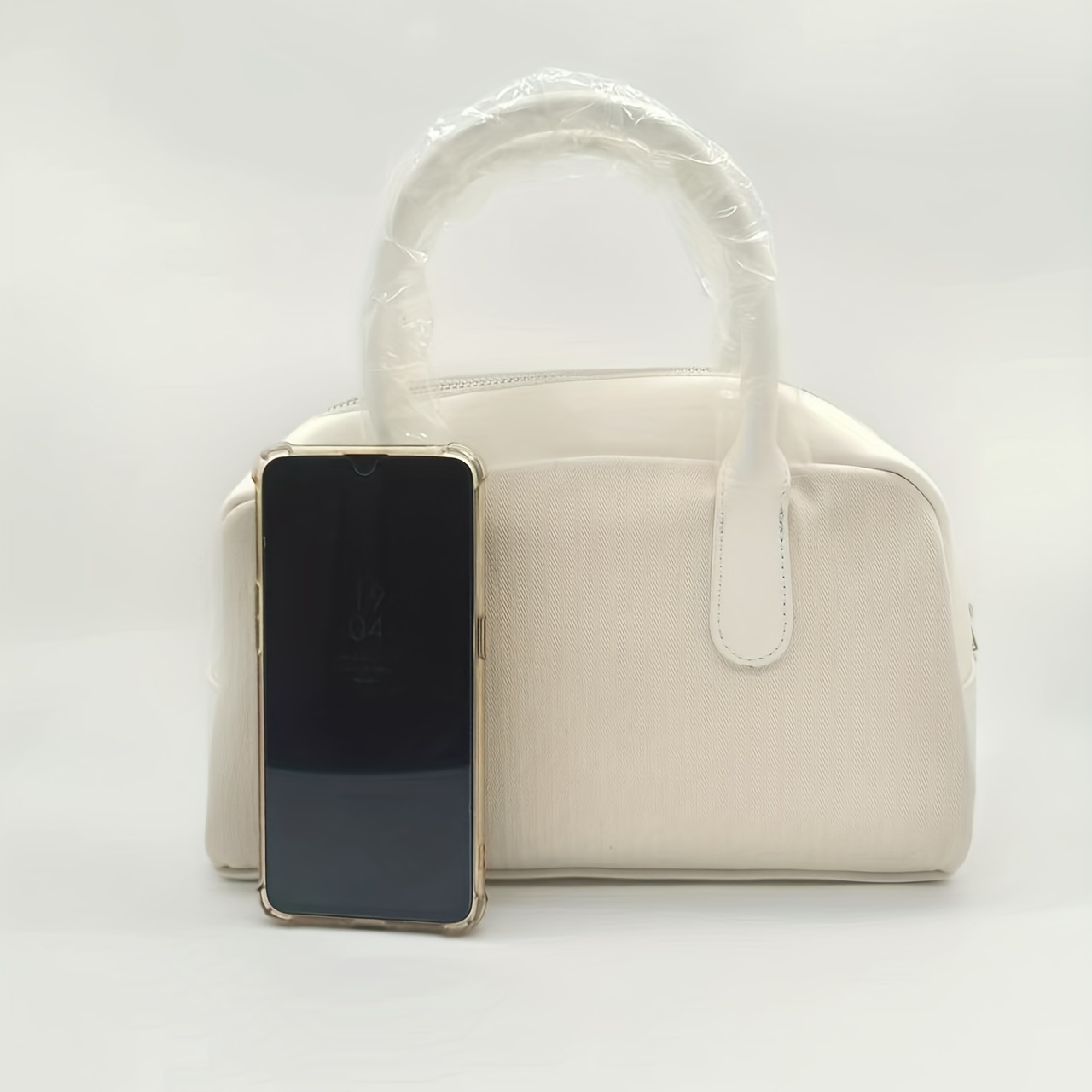 CELINE Handbag Boston bag Plain Leather White women's USED FROM JAPAN