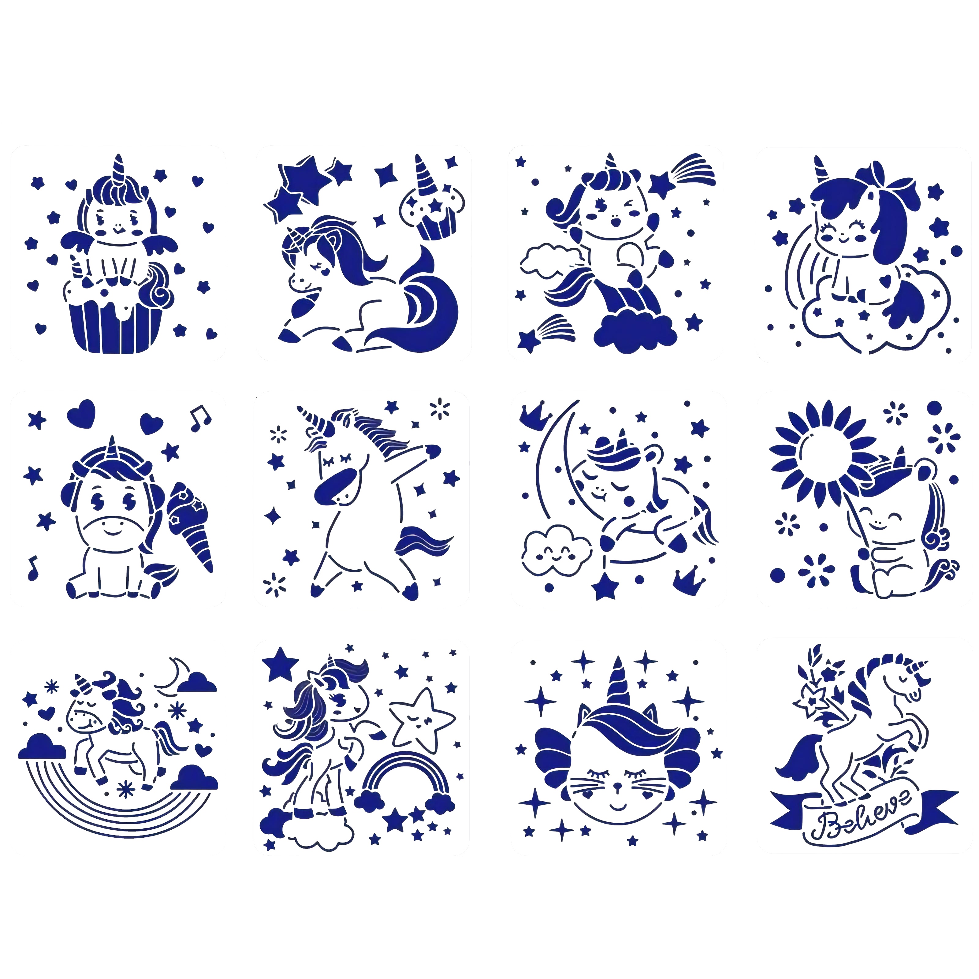 24pcs Happy Easter Stencils For Painting On Wood Reusable 8 X 8 Inch Art  Craft DIY Stencil, Easter Day Drawing Template For Scrapbook Notebook Canvas