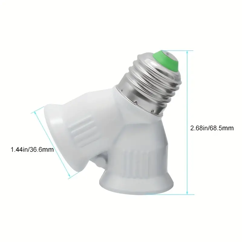 1 Light Splitter E27 Led Base Light Lamp Bulb Socket 1 To 2 - Temu