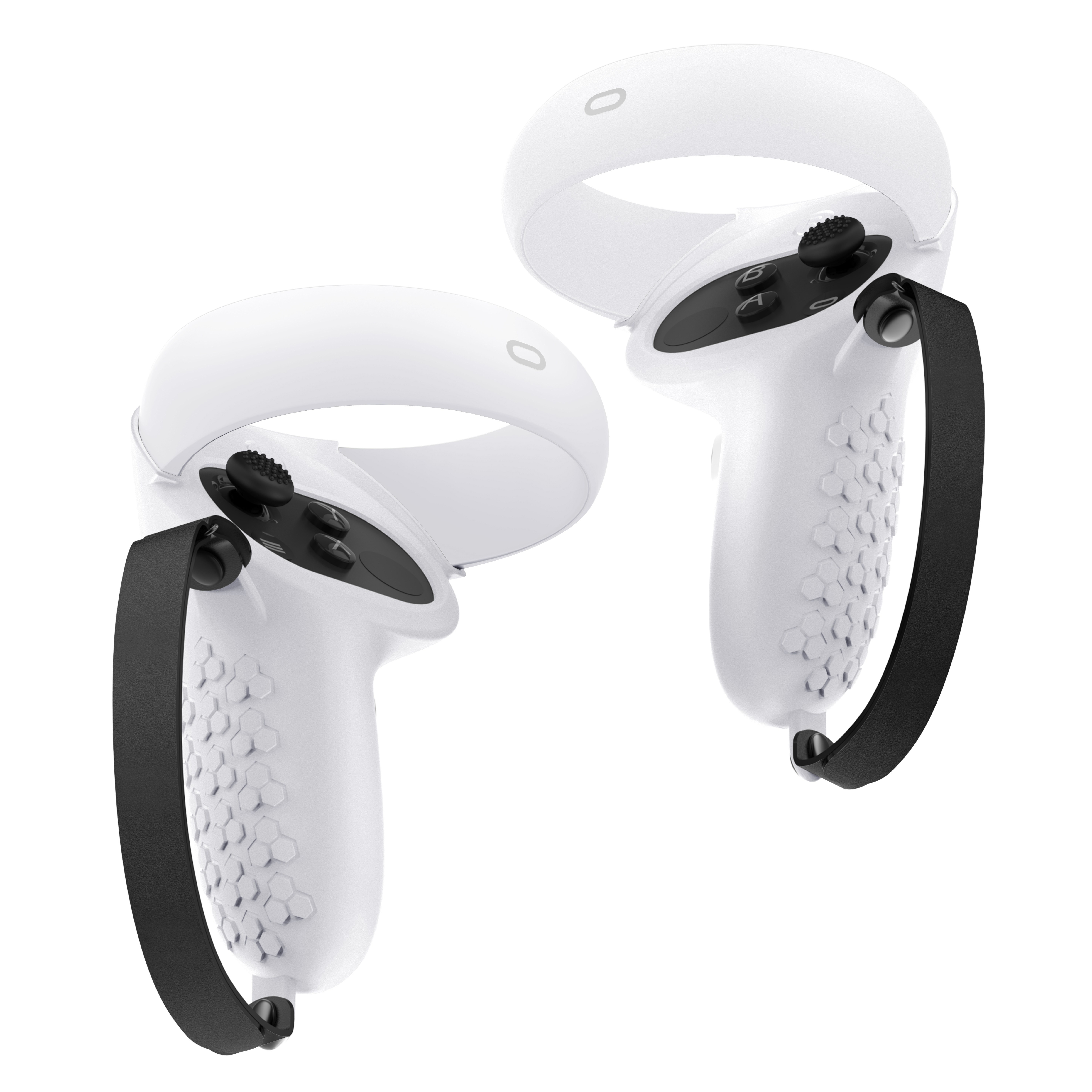 KIWI design Upgraded Controller Grips Cover Compatible with Oculus Quest 2  Meta Quest 2 Accessories, with Battery Opening Protector with Knuckle  Straps (White) 