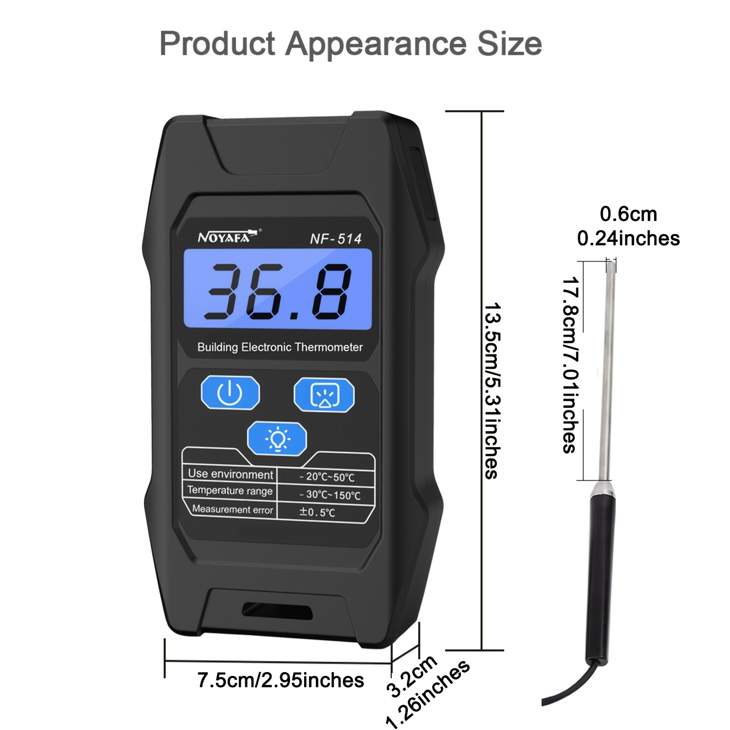 UNI-T UT306S UT306C Digital Infrared Thermometer Non-contact Laser  Thermometer Gun Temperature Tester -50-500