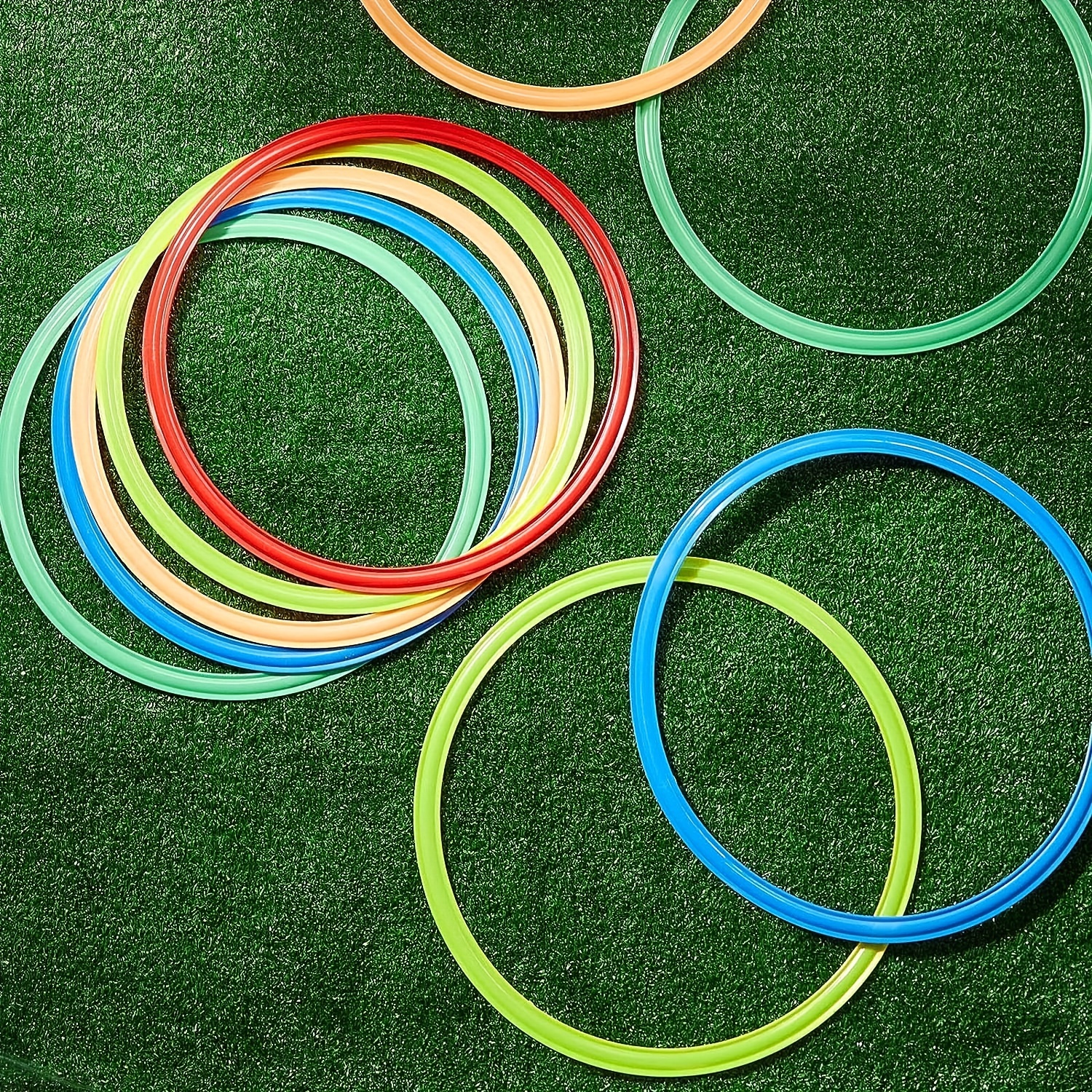 Hopscotch Game Color Jump Ring Hopscotch Toys, Outdoor Sensory Training  Sports Equipment, 10 Colorful Jump Rings and 10 Connectors Free Combination