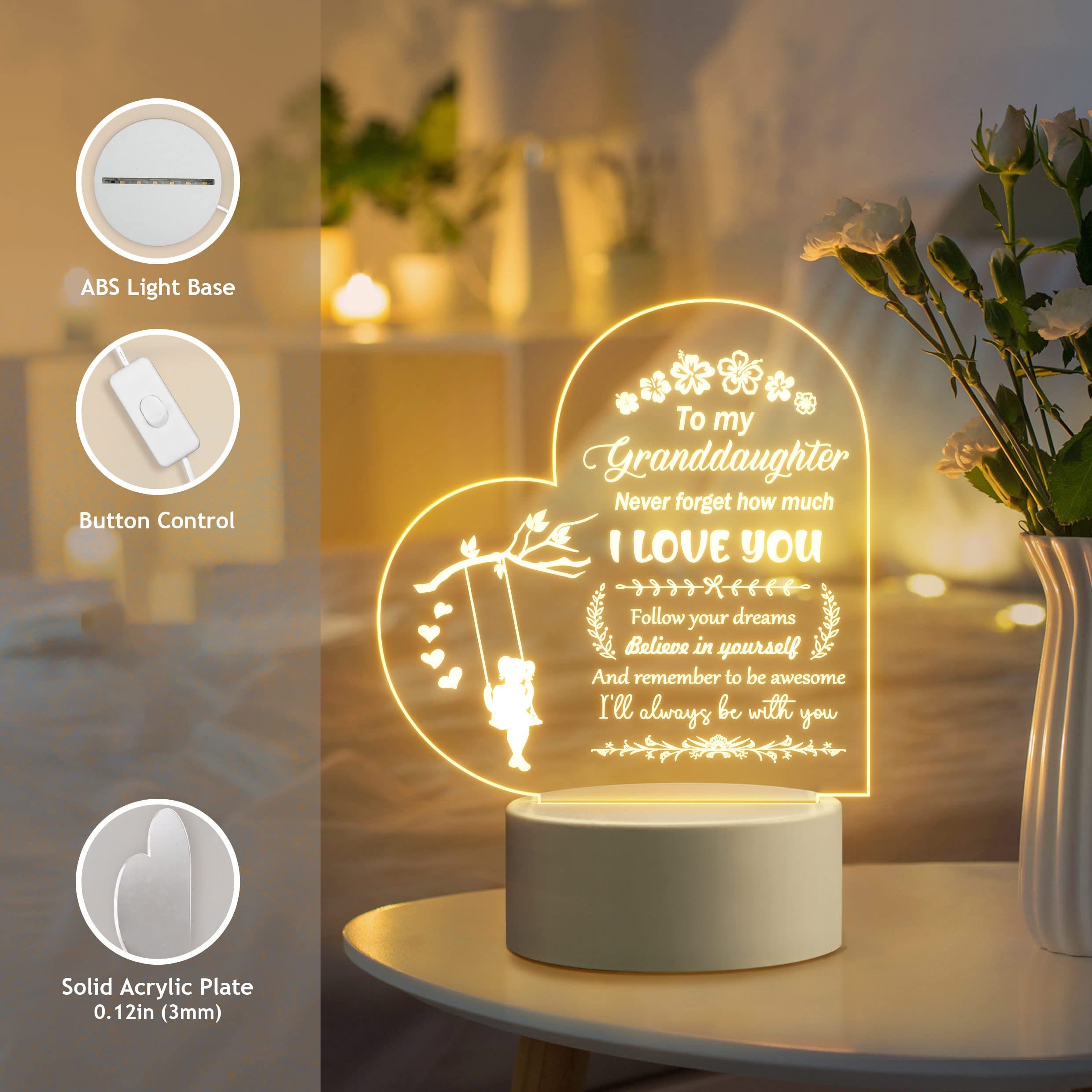Lámpara personalizada para regalo de boda, regalo de luz nocturna  personalizada, luz nocturna acrílica personalizada, luz nocturna  personalizada