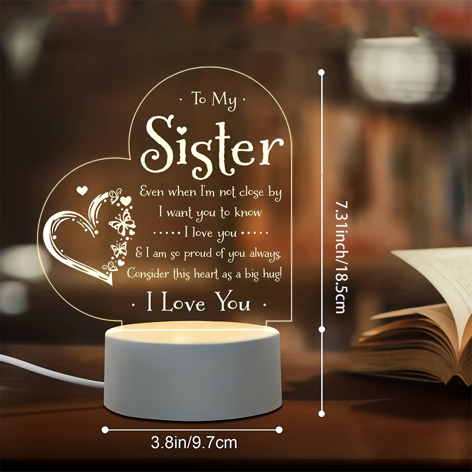 Sister Gifts from Sister, Gifts for Sister Night Light, Birthday Gifts