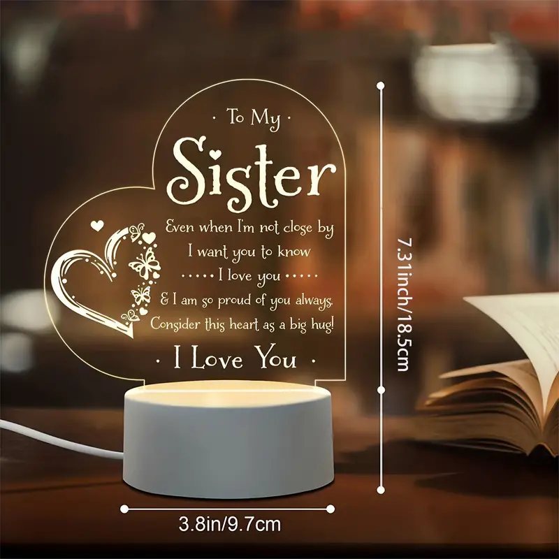 1pc 3d creative lamp sister gifts to my sister night light sisters gifts from sister brother birthday gifts for sister graduation christmas night lamp present details 0