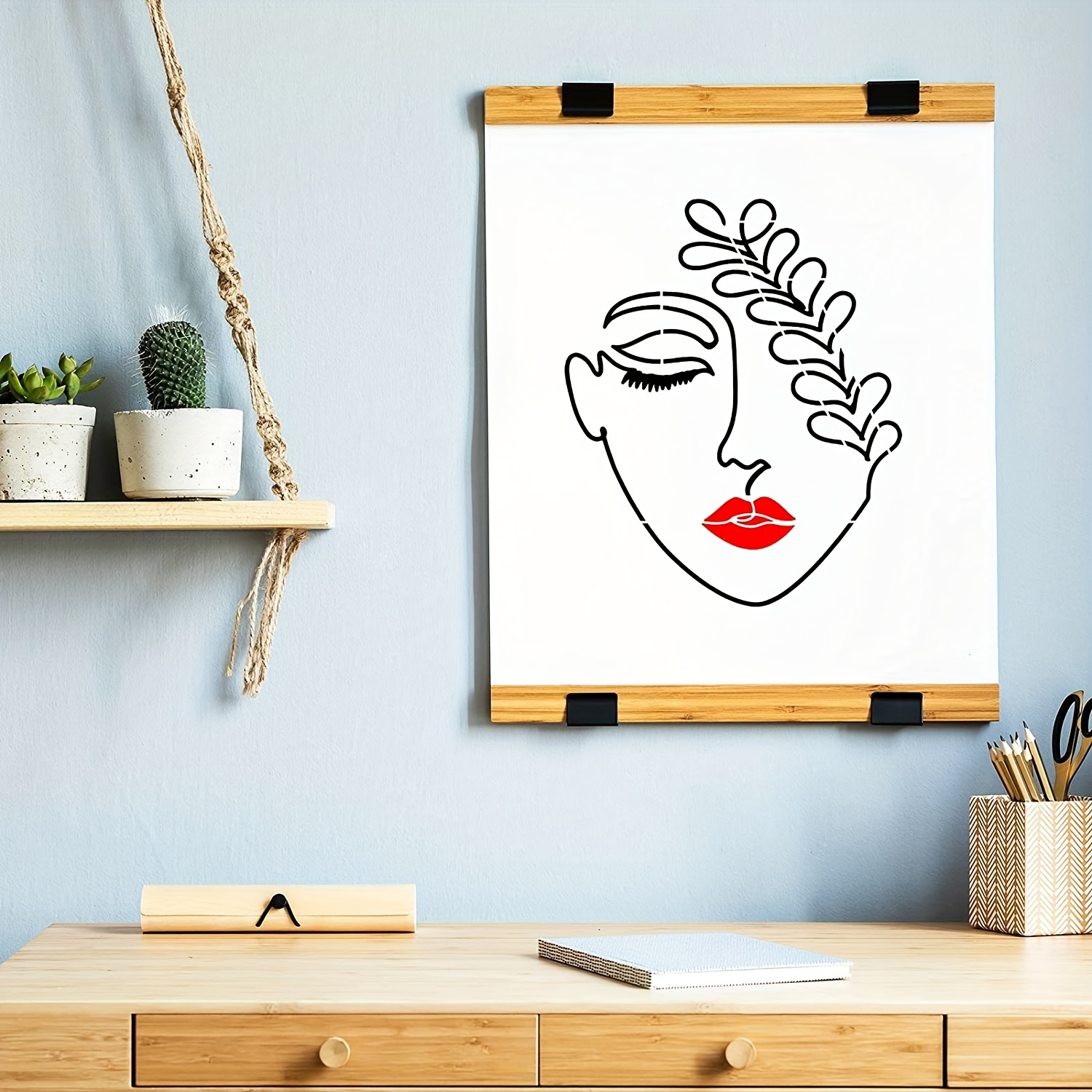  HOWAF 16 plantillas de pintura para mujer, plantilla de arte  con cita inspiradora floral femenina para pintar en pared, papel de madera,  plantilla de cara de mujer Bueatiful para decoración del