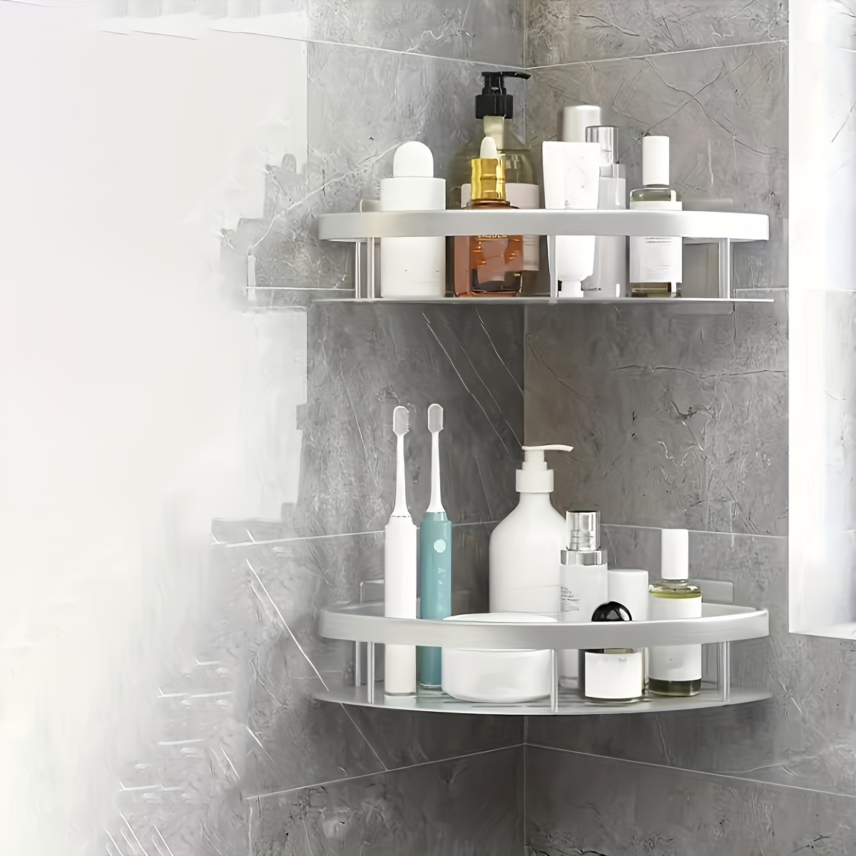 1pc Iron Bathroom Shelf Shower Gel Shampoo Holder Kitchen Bathroom Wall  Storage Rack