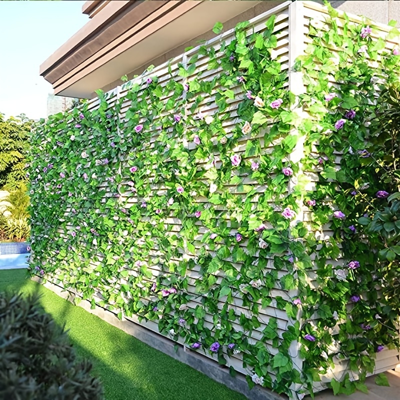 6pcs Artificial Hanging Plant Fake Vine Ivy Leaf Greenery Garland Garden  Fence Exterior Decor