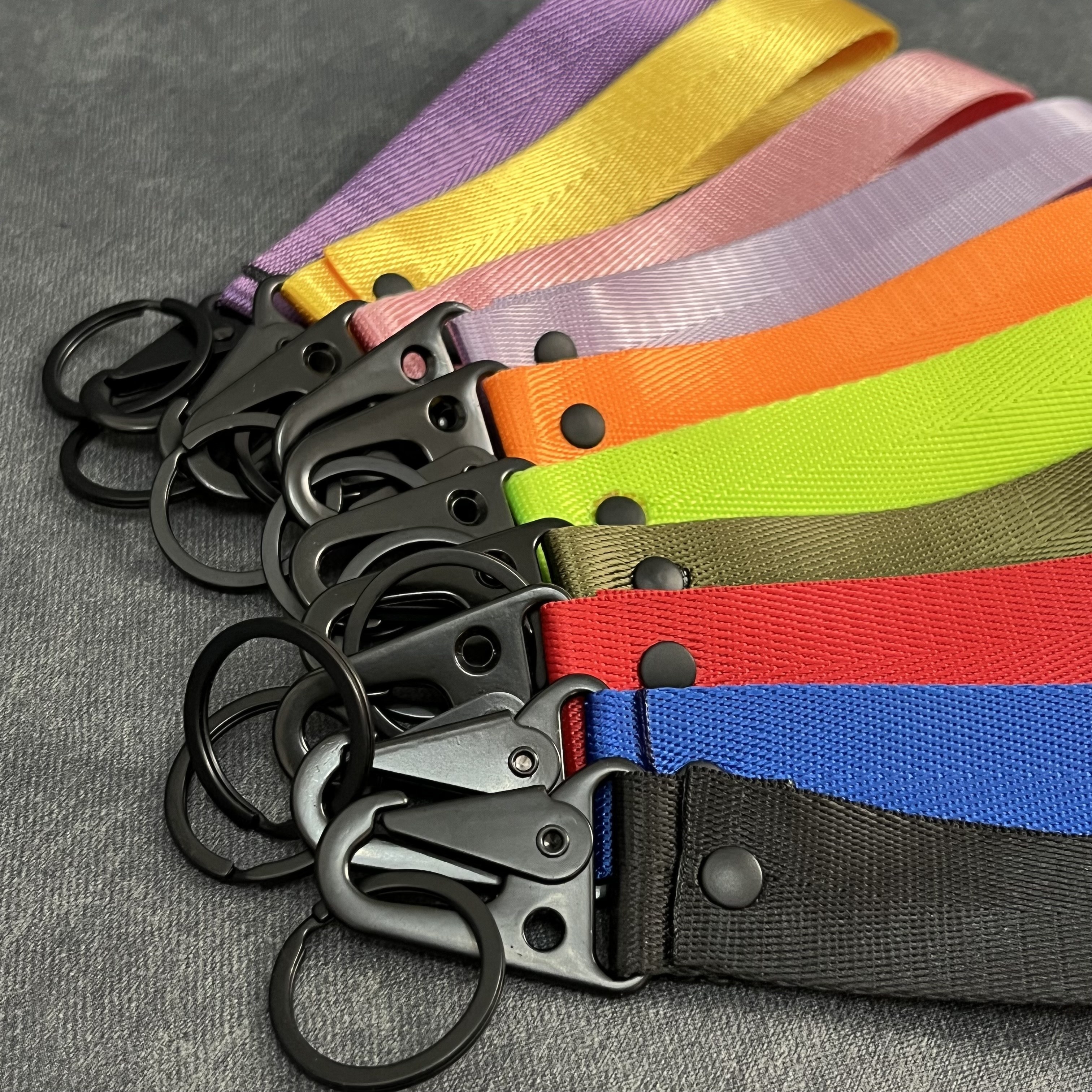 

10 Colors Key Chain Strap For Car Keys Durable Nylon And Zinc Alloy Wrist Lanyard Strap For Men & Women Cute Key Id Badge Wallet