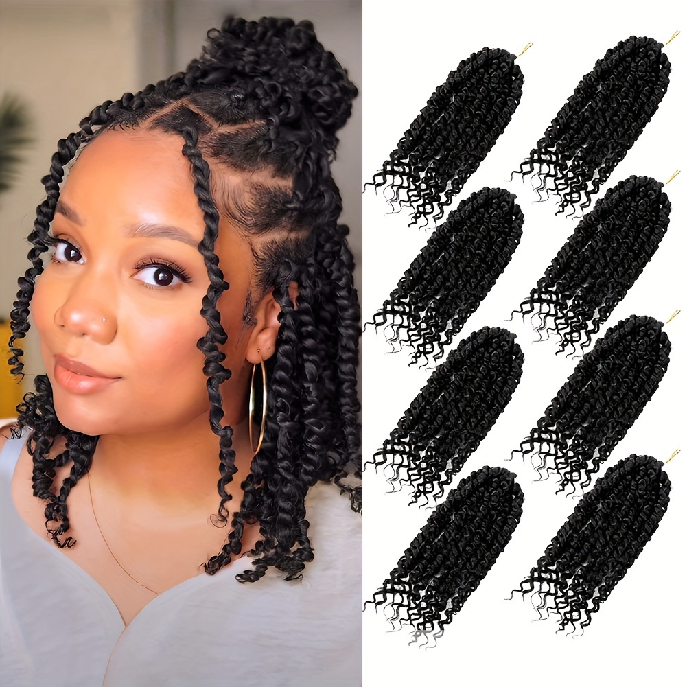 8 Packs Passion Twist Crochet Hair 10 Inch Pre-twisted Short