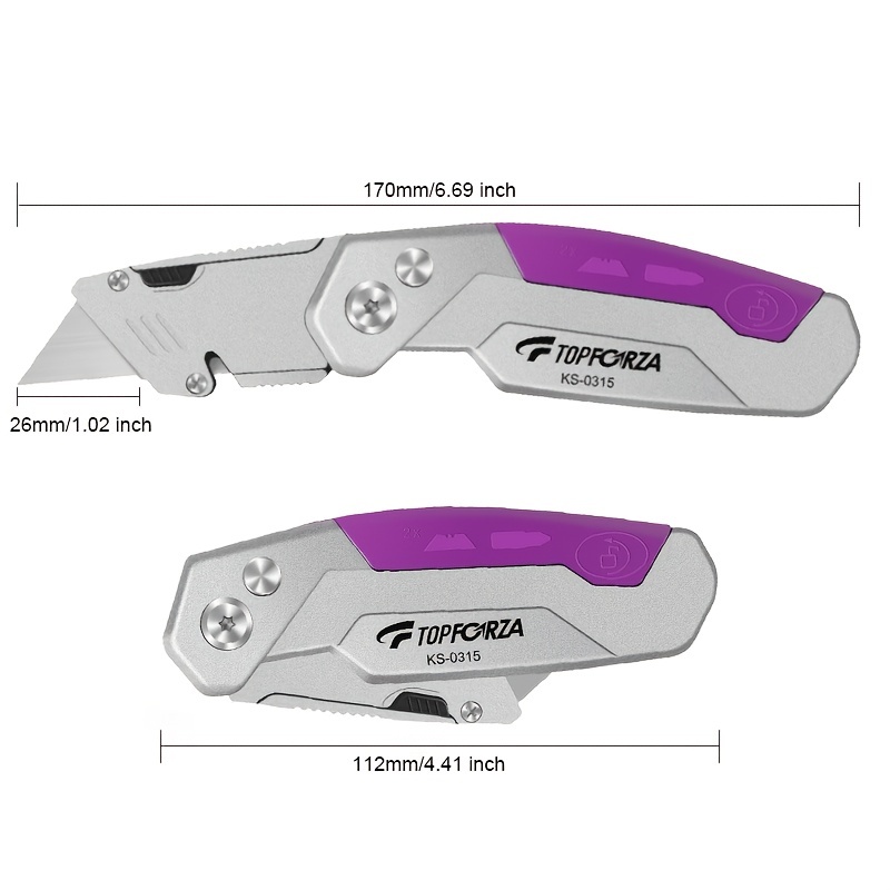 WORKPRO Heavy Duty Folding Utility Knife Wood Handle Box Cutter Extra 10  Blades
