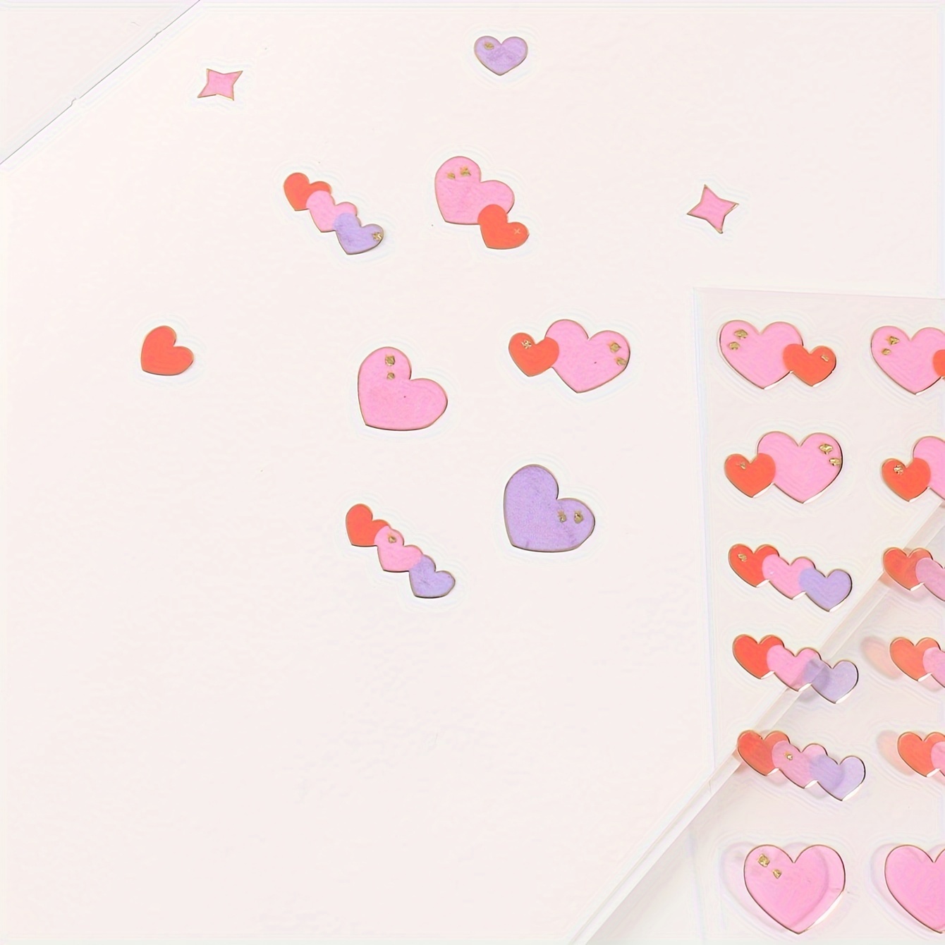 1 Sheet, Valentine's Day Hot-stamped And Outlined Love Heart Transparent  Stickers, Cute Cartoon Student Valentine's