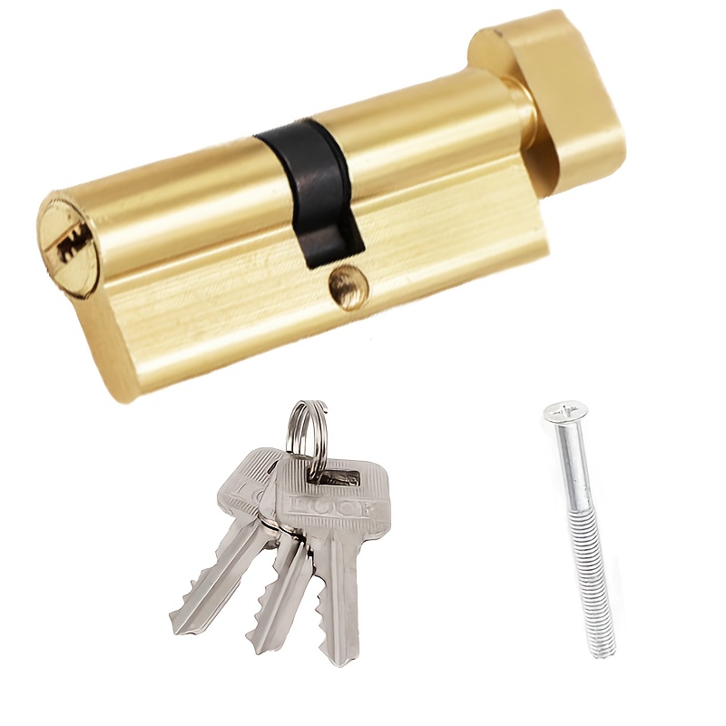 Cilindro de cerradura de puerta con llave, cilindro de puerta de seguridad  universal estándar europeo, puerta de llave de cobre blanco, núcleo de