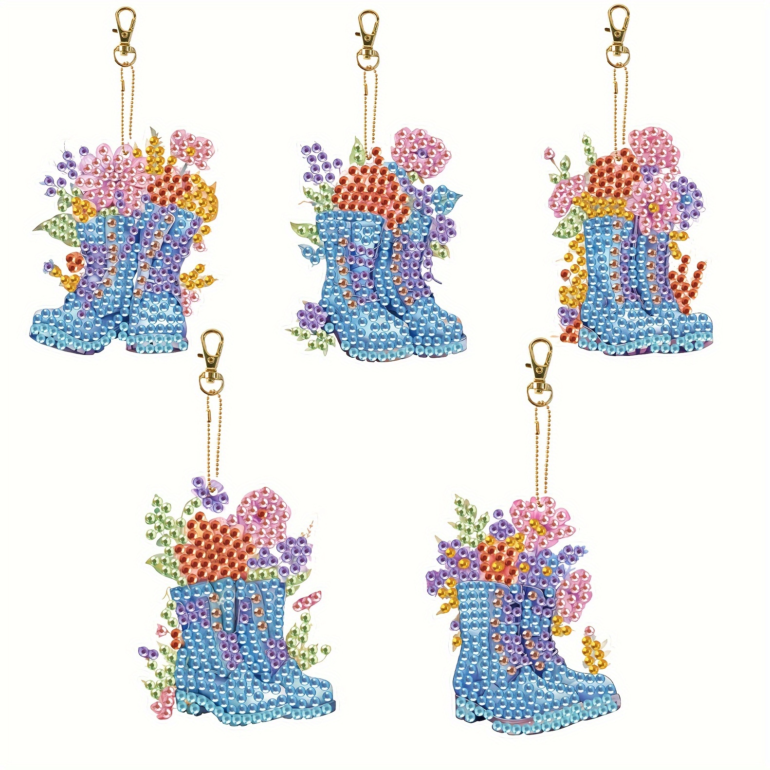 DIY Diamond Art Keychains Diamond Mosaic Kit Gem Keychains Boots Decoration  Gift
