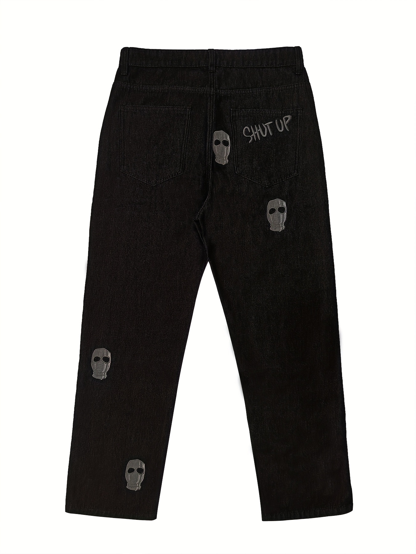 Men's Pants Design Clothing Fashion Black Revenge Embroidery Slim Fit Y2k  Pants Men's Jeans Hip Hop Clothing Casual Pants Denim