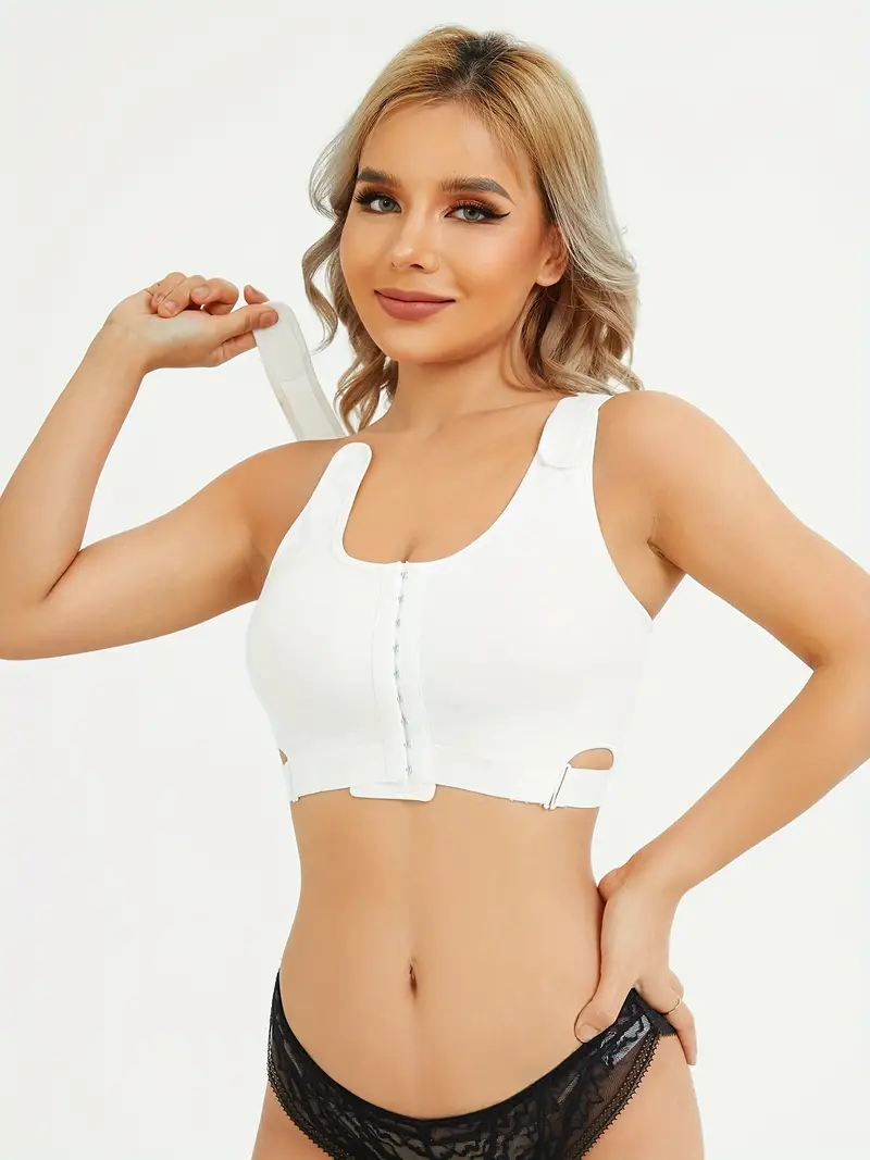 Post Surgical Wireless Bra Hollow Breathable Front Buckle - Temu