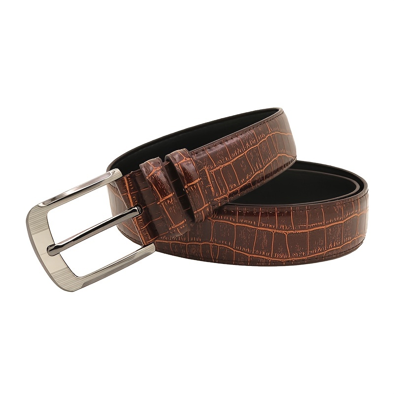 Colored Brown Casual leather Belt For Men With Stitch Detail