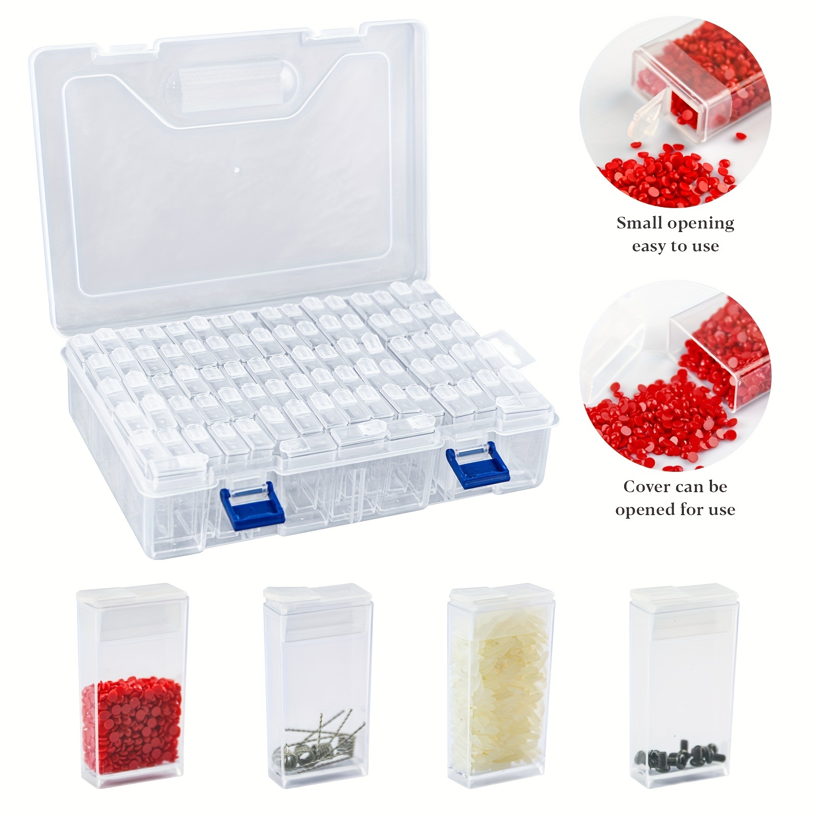 Shulemin 42-Cell Diamond Painting Tools Container Beads Storage Box DIY Button  Organizer-White 