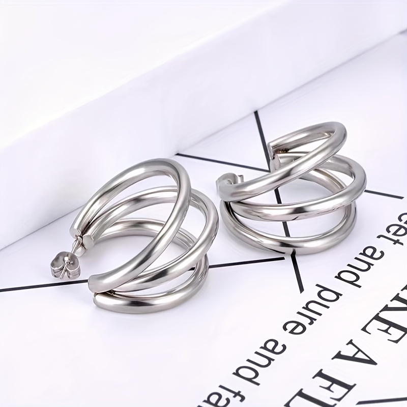 Women Stainless Custom Earring  Stainless Steel Hoop Earrings