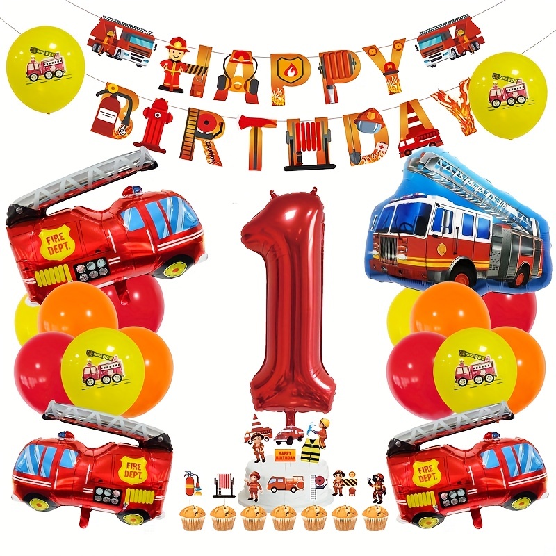 Suministros de fiesta de cumpleaños de transporte para niños de 3 años,  incluye pancartas de feliz cumpleaños, centros de mesa, manteles, adornos  para