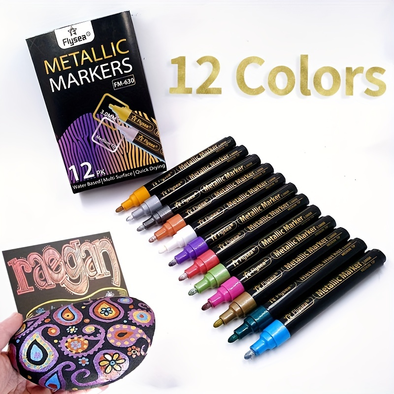 12 Colors Marker Pens DIY Craft Scrapbook Card Rock Painting Pens