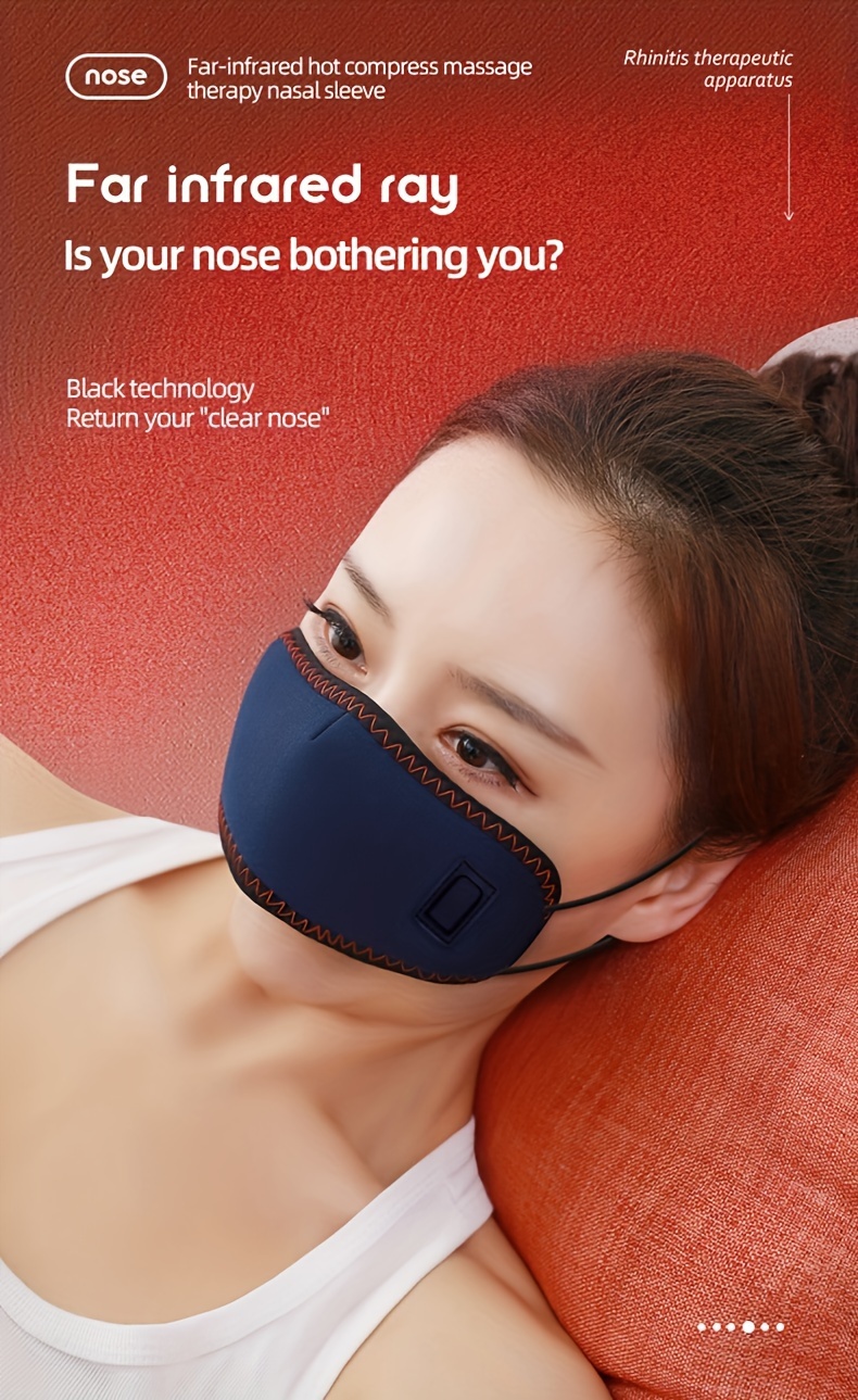 1pc Ubs Electric Heated Nose Mask Massage Heating 3 Level Heating