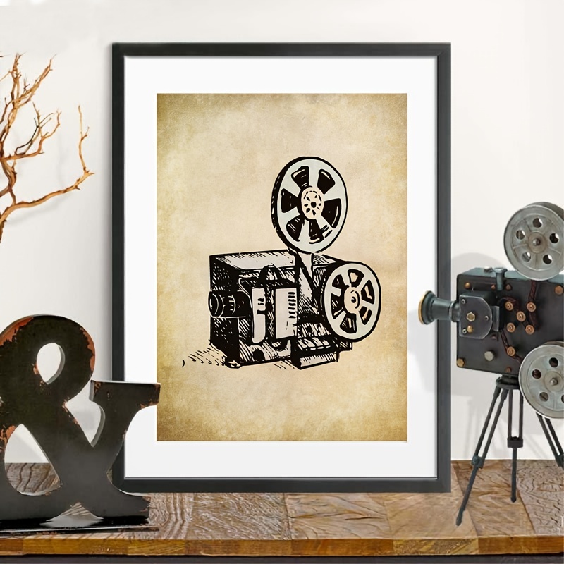  LyerArtork Vintage Movie Theater Wall Decor Set Filmmaking  Clapper Board Popcorn painting Posters Film Reels Picture Prints for Modern  Home Theater Room Cinema Decoration 12x16inchx4pcs: Posters & Prints