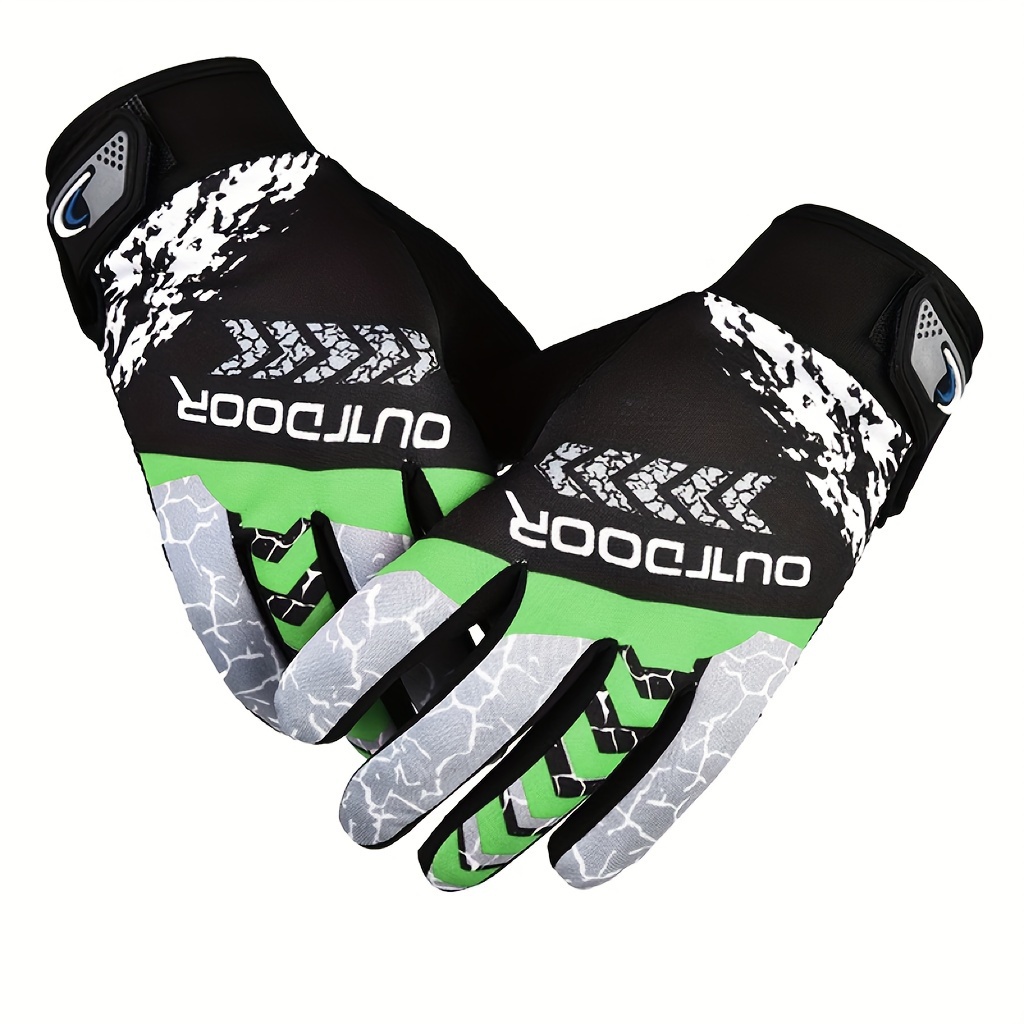 TEMU Guantes De Ciclismo De Dedo Completo Para Hombre - Transpirables, Cómodos Y Duraderos Para Montaña Y