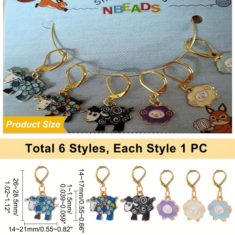 Wholesale NBEADS 60 Pcs Alloy Round Shape Knitting Stitch 