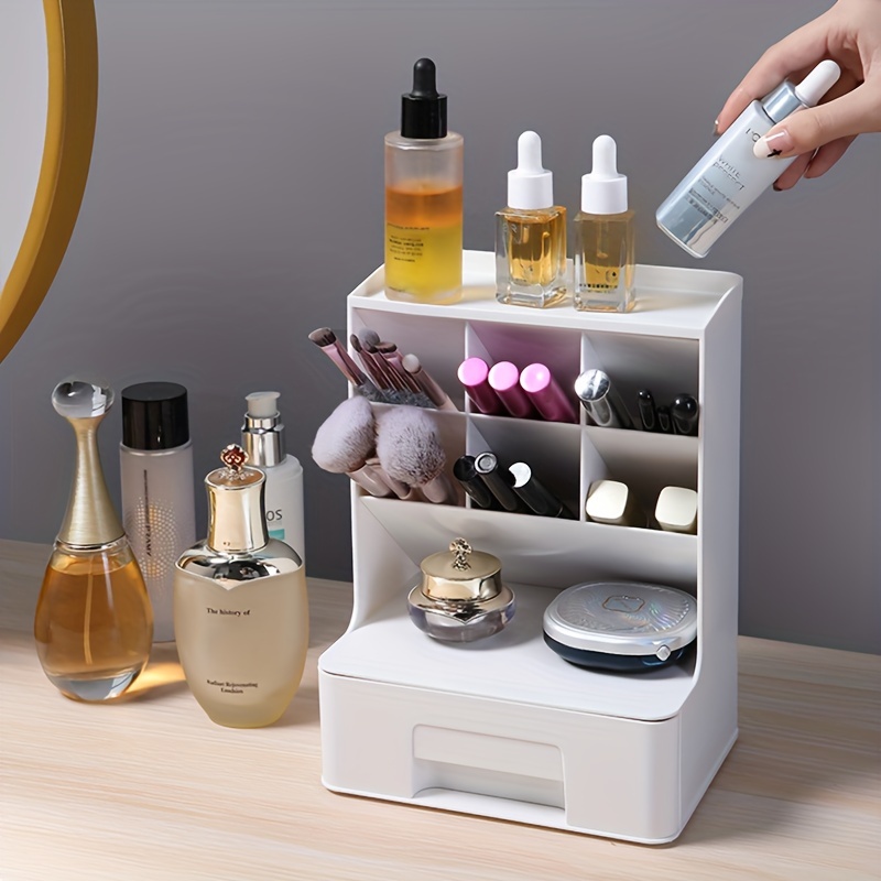 Gold Holder Make Up Box Storage Multilayer Skincare Perfume