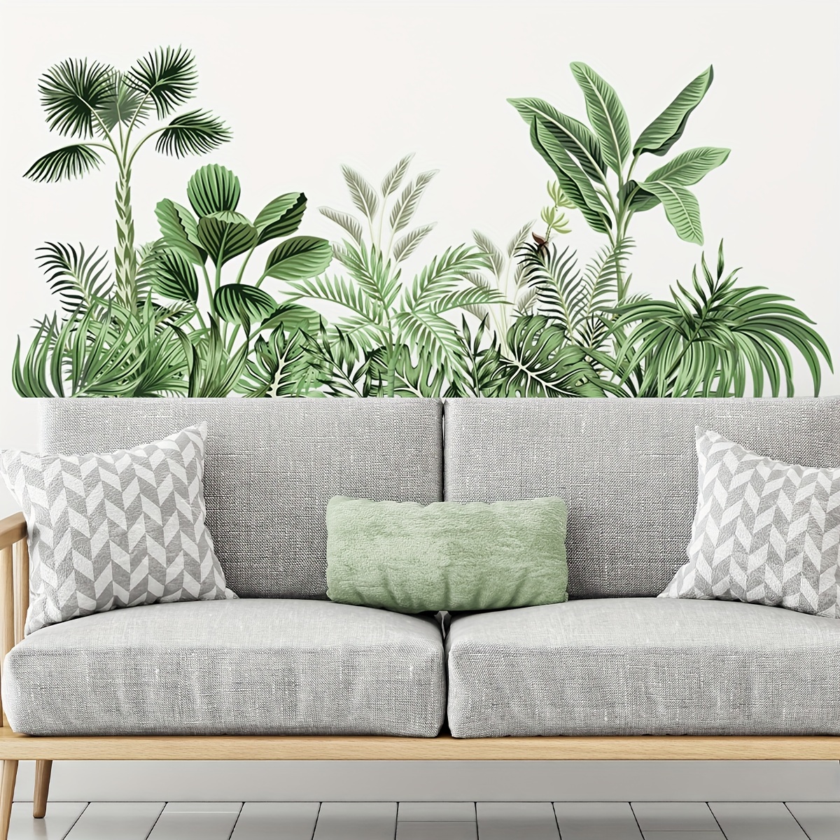 

1pc Creative Wall Sticker, Green Plant Flower Pattern Self-adhesive Wall Stickers, Bedroom Entryway Living Room Porch Home Decoration Wall Stickers, Removable Stickers, Wall Decor Decals