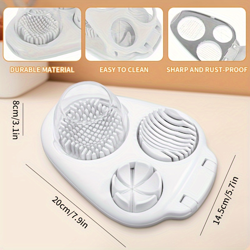  Egg Slicer for Hard Boiled Eggs - 3 Slice Modes, Handy