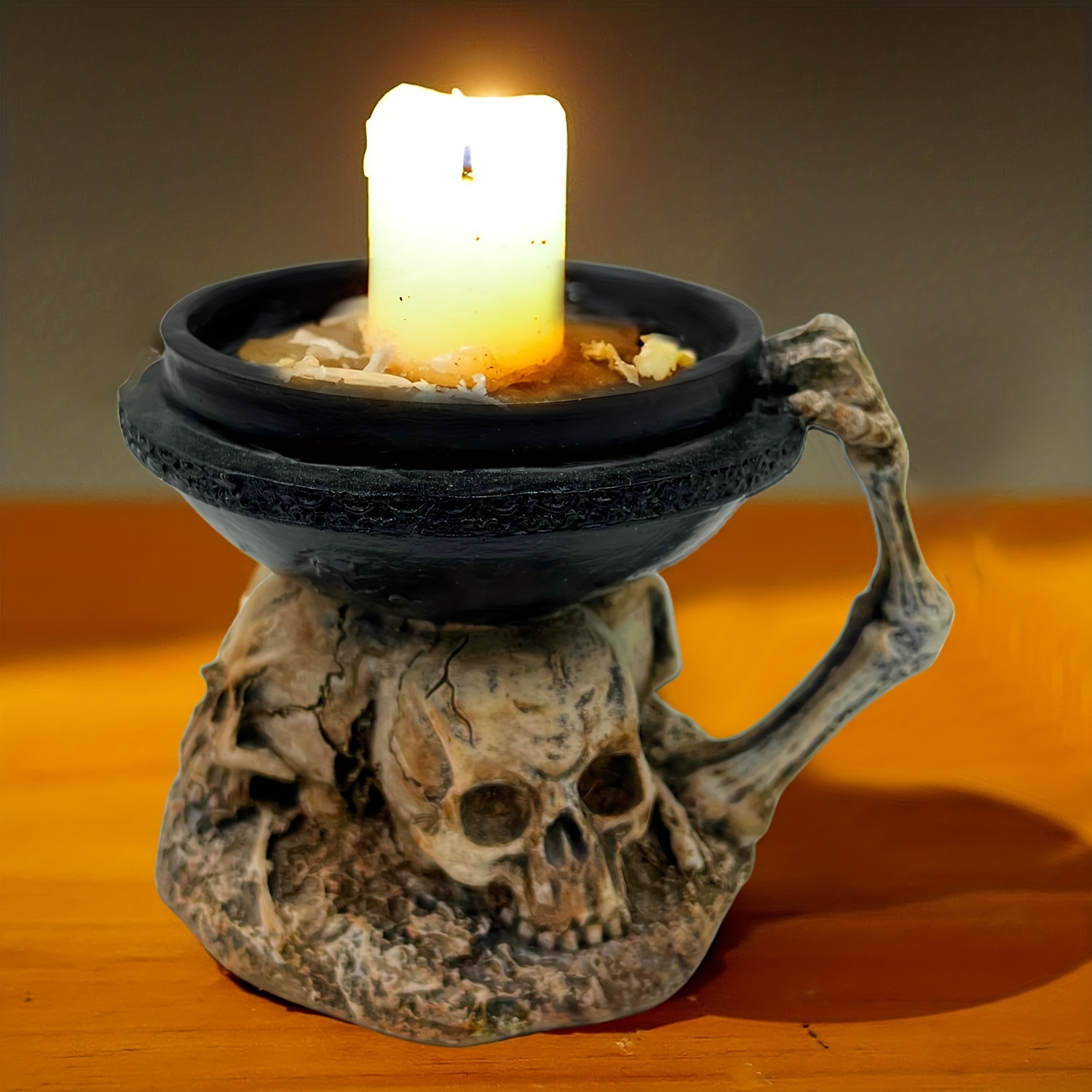 Skull Hand Candle Holder Gothic Halloween - Temu