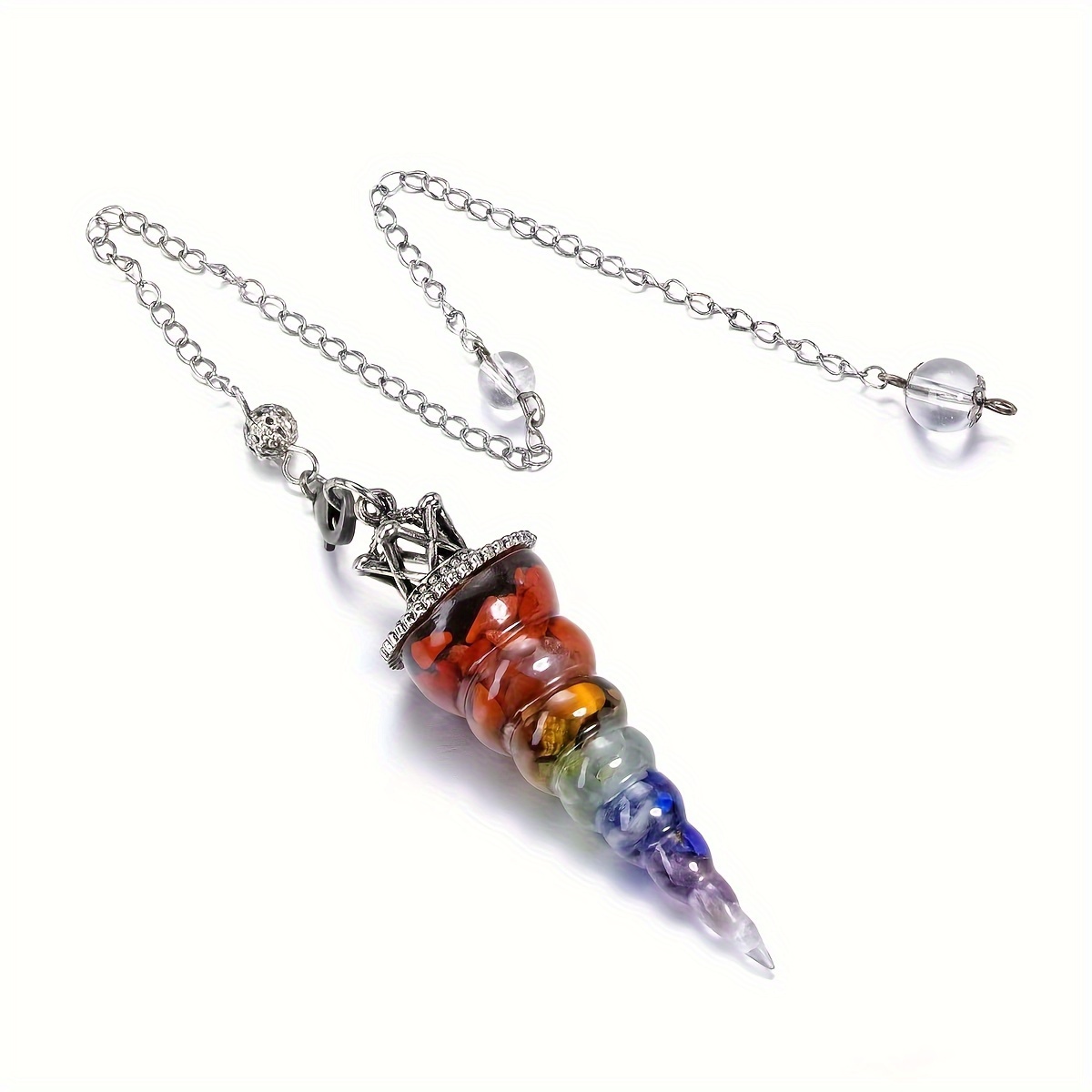 Witchcraft Pendulum Necklace, Wicca Crystal Pendant