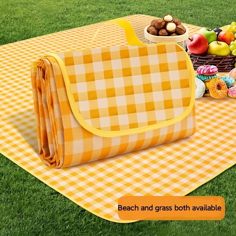 

1pc Waterproof Portable Picnic Mat - Durable Non-woven Material Ideal For Outdoor Camping And Beach Trips