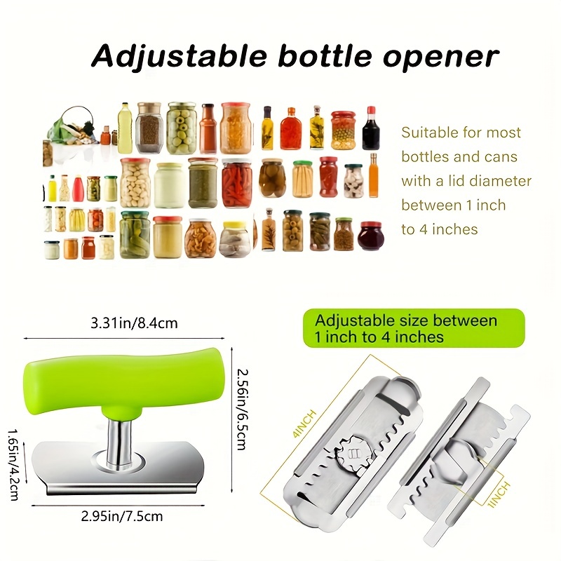 Jar Opener for Weak Hands, Jar Opener Tool - Powerful Lid and Jar Opener, Quick Opening for Cooking & Everyday Use, Wrench for Seniors Arthritis