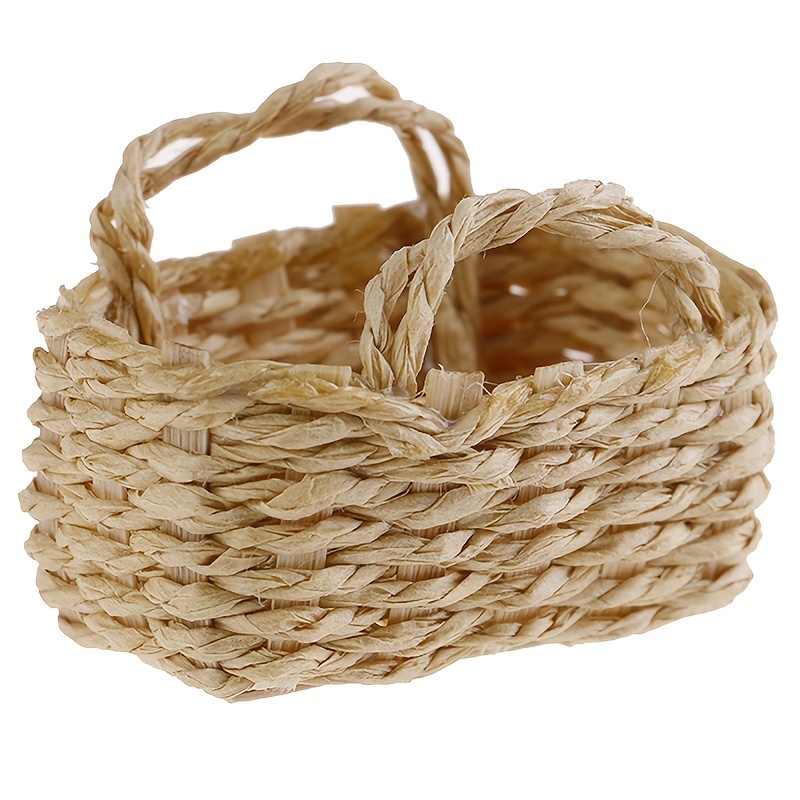 balacoo Miniature Basket Mini Wicker Rattan Basket Mini Basket Model  Dollhouse Ornament Accessories