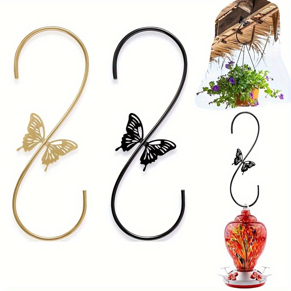 2pcs Metal Hooks For Bird Feeders, Hummingbird Feeders Hook, Hanging Bird  Feeder, Plants, Wind Chimes, Birdhouses, Birdbaths, Holiday Decorations