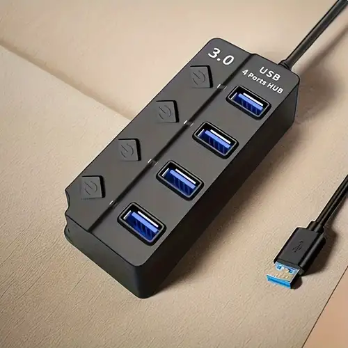 Haute Vitesse 7 Ports / 4 Ports LED Hub Adaptateur USB 2.0 - Temu