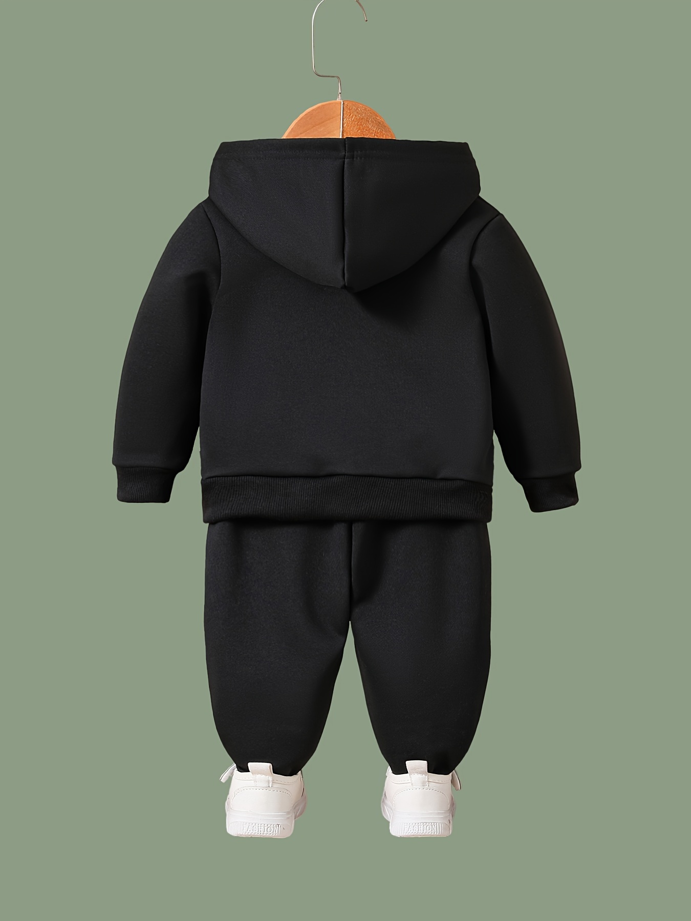 Girls Cartoon Balloon Hooded Sweatshirt & Sweatpants Set