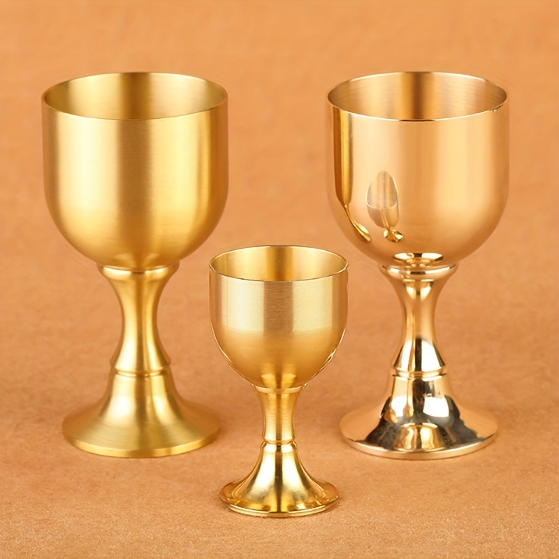 Pure Copper Cup Brass Wine Cup Mini Holy Water Offering Cup Crafts  Ornaments Gift Home Decorations, Vintage Goblet Chalice,european Liquor Cup  Metal Wine Glass Wine Goblet Glasses For Party Wedding Graduation  Anniversary