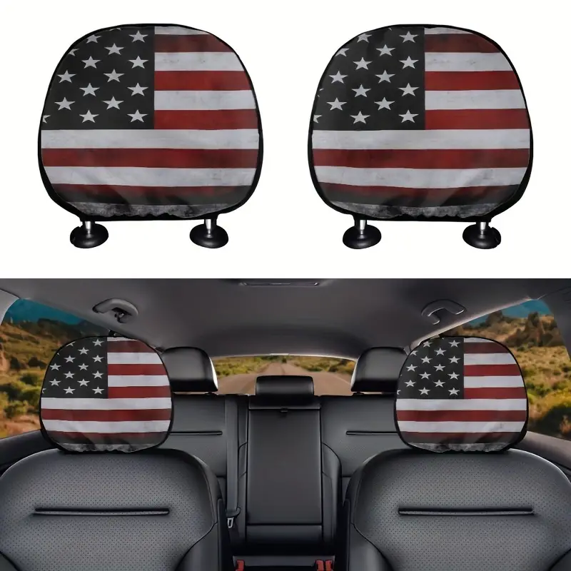 American Flag Soft Car Seat Head Rest Cover Protector Car - Temu